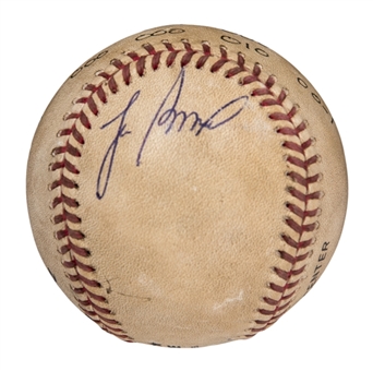 1993 Lee Smith Game Used/Signed Career Save #368 Baseball Used on 05/24/93 (Smith LOA)